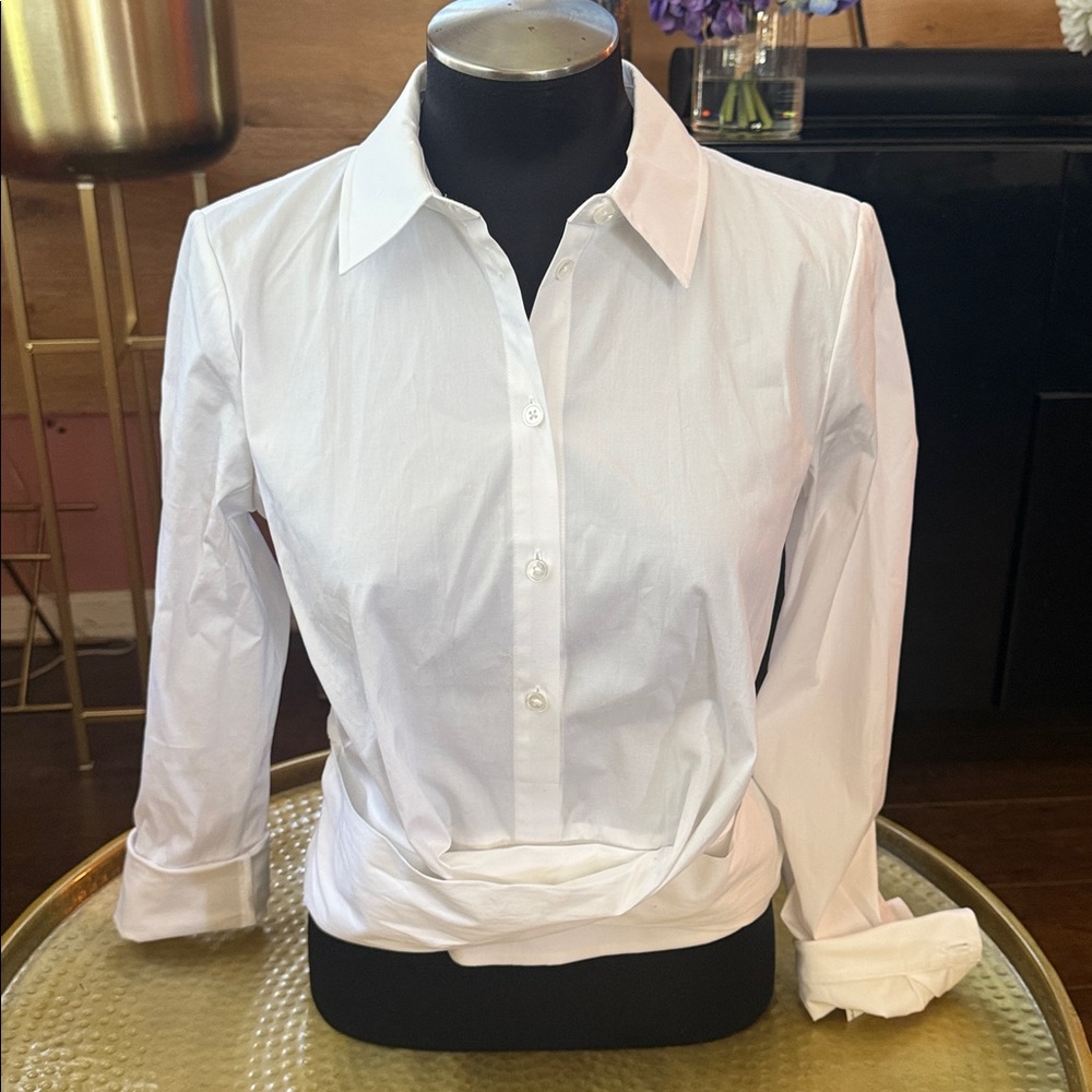 Veronica Beard White Button Down Top - image 5